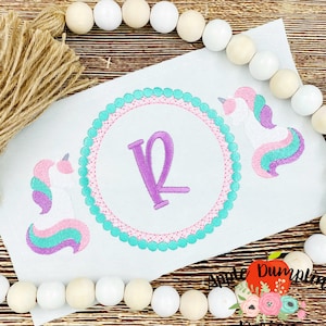 Unicorn Frame,  Machine Embroidery, Monogram Frame, Instant Download, 5x5, 5x7, 8x8, 9x9