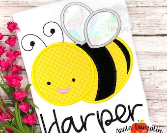 Bee, Applique Design, Instant Download, Insect Applique, Bug Applique, Summer Applique, Spring Applique, Honey Bee, 4x4, 5x5, 6x6, 7x7, 8x8