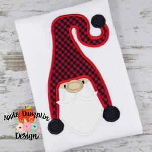 Santa Gnome Face, Applique Design, Machine Embroidery, Instant Download, 5x7 small, 5x7, 8x8, 6x10