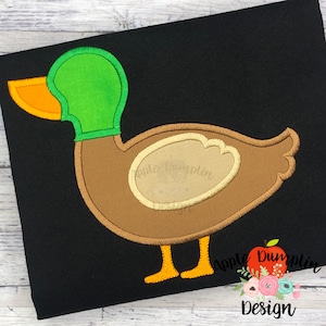 Duck, Satin Stitch, Applique Design, Machine Embroidery, Instant Download, Mallard Duck Applique, 4x4, 5x5, 6x6, 7x7, 8x8, 9x9
