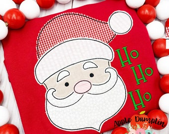 Santa, Bean Stitch, Applique Design, Machine Embroidery, Christmas Applique, Instant Download, 4x4, 5x5, 6x6, 7x7, 8x8