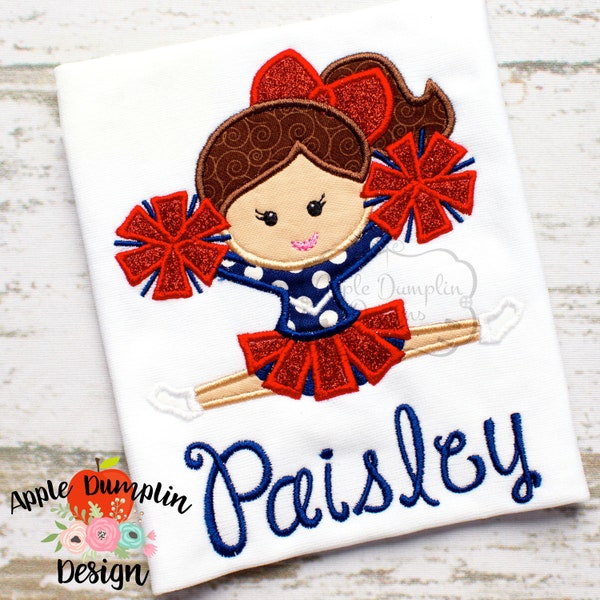 Cheerleader, avec Pom Poms, Appliqué Design, Machine Embroidery Design, Cheer, Dance, Cute, Football, Game, Girl, 4x4, 5x7, 6x10