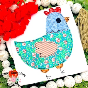 Frango, Ponto de Feijão, Design de Apliques, Bordado à Máquina, Animal de Fazenda, Agricultor, Apliques de Menina, Apliques de Menino, 4x4, 5x5, 6x6, 7x7, 8x8, 9x9