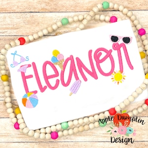 Set of 10, Beach Mini Set, Embroidery Design, Machine Embroidery, Instant Download, Monogram Accent, 1&quot;, 1.5&quot;, 2&quot;, 2..5&quot;, 3&quot;