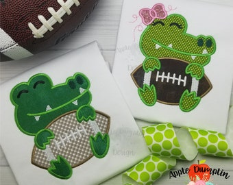 Gator Bundle, Boy Girl Set, Applique Design, Machine Embroidery Design, Gator with Football, Florida Gators, Football 4x4, 5x7, 6x10