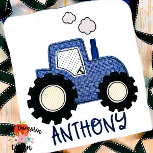 Tractor, Bean Stitch, Applique Design, Embroidery Design, Tractor, Farm, Farmer, 4x4, 5x5, 6x6, 8x8, 9x9