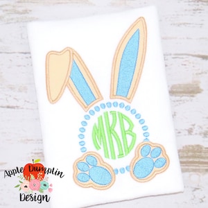Easter Bunny Circle Frame Applique Design, Machine Embroidery Design, Boy Easter, Girl Easter, Monogram Frame, Circle Frame,  4x4, 5x7, 6x10