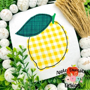 Lemon, Bean Stitch, Applique Design, Instant Download, Fruit, Summer, 4x4, 5x5, 5x7, 6x6, 8x8, 9x9