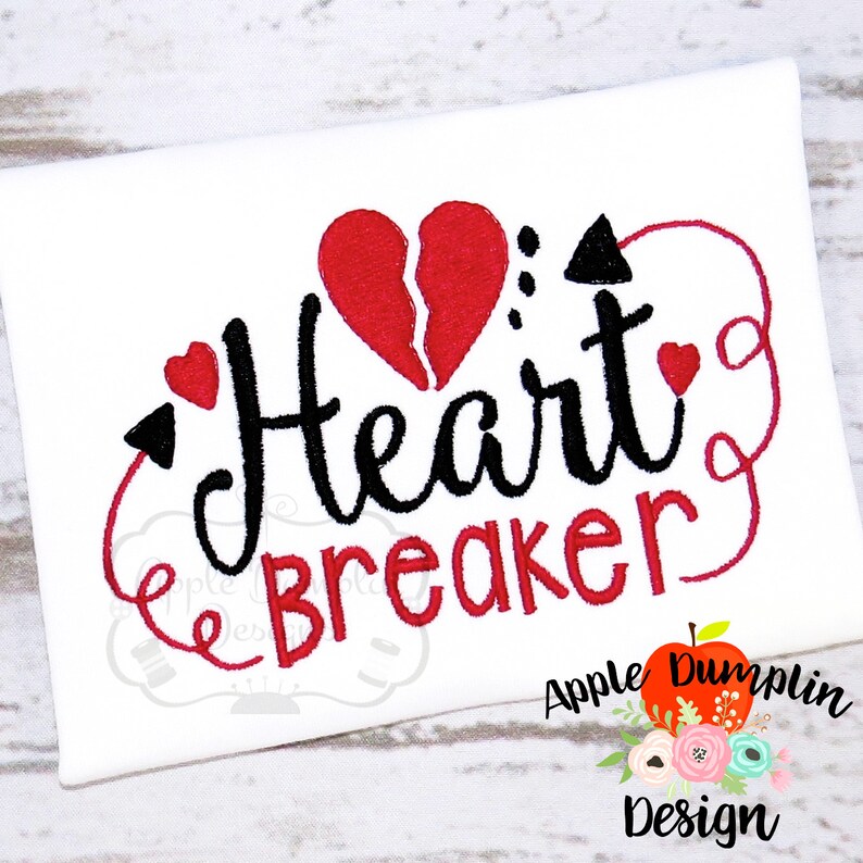 Heart breaker embroidery design valentine embroidery boy  etsy
