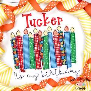 It&#39;s My Birthday, Candles, Bean Stitch, Applique Design, Embroidery Design, Birthday, Girl, Boy, 4x4, 5x5, 5x7, 8x8, 9x9