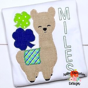 St Patricks Day, Llama, Zigzag, Applique Design, Machine Embroidery, Instant Download, 4x4, 5x5, 5x7, 6x10, 8x8