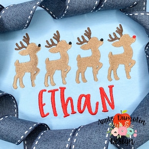 Single Reindeer, Mini Embroidery Girl Christmas, Boy Christmas, 1.5&quot;, 2&quot;, 2.5&quot;, 3&quot;