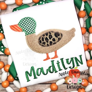 Duck, Zigzag Stitch, Applique Design, Machine Embroidery, Instant Download, Mallard Duck Applique, 4x4, 5x5, 6x6, 7x7, 8x8, 9x9