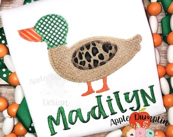 Duck, Zigzag Stitch, Applique Design, Machine Embroidery, Instant Download, Mallard Duck Applique, 4x4, 5x5, 6x6, 7x7, 8x8, 9x9