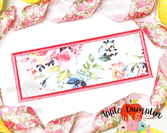 Banner, Satin Stitch, Applique Design, Machine Embroidery, Instant Download, Name Banner, Name Tag, 5&quot;, 5.5&quot;, 6&quot;, 6.5&quot;, 7&quot;, 7.5 inch