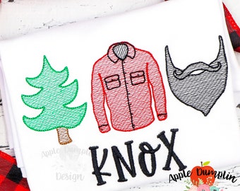 Lumberjack Trio, Sketch, Embroidery Design, Lumberjack Birthday, Woodsman, Boy Applique,  5x5, 5x7, 6x10, 8x8