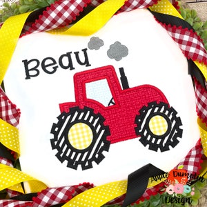 Tractor, Satin, Applique Design, Embroidery Design, Tractor, Farm, Farmer, 4x4, 5x5, 6x6, 8x8, 9x9