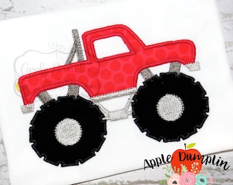 Monster Truck, Applique Design, Machine Embroidery Design, Boy Applique, Boy Embroidery, Truck Embroidery, Race Car, 4x4, 5x7, 6x10, 8x8