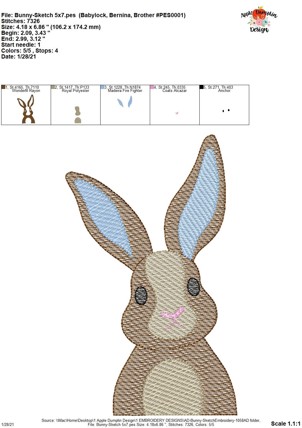 Bunny Sketch Embroidery Machine Embroidery Easter Bunny - Etsy