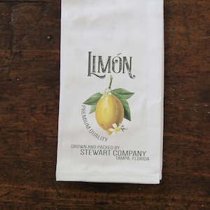 Custom Lemon Tea Towel, Farmhouse Kitchen Dishtowel, Summer Decor