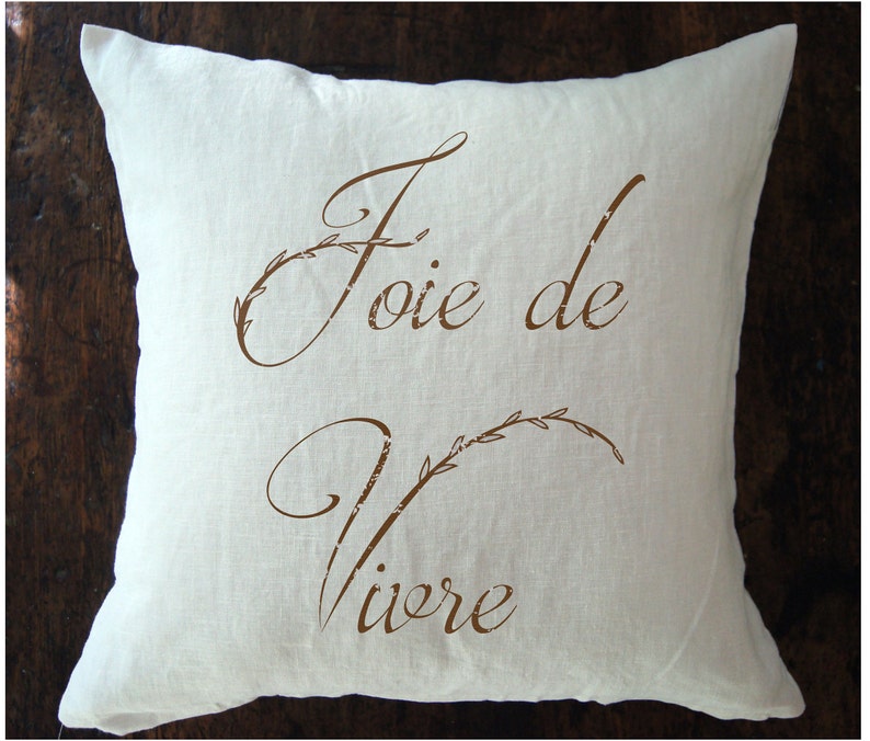 French Linen Script Pillow. C'est La Vie. French Country | Etsy