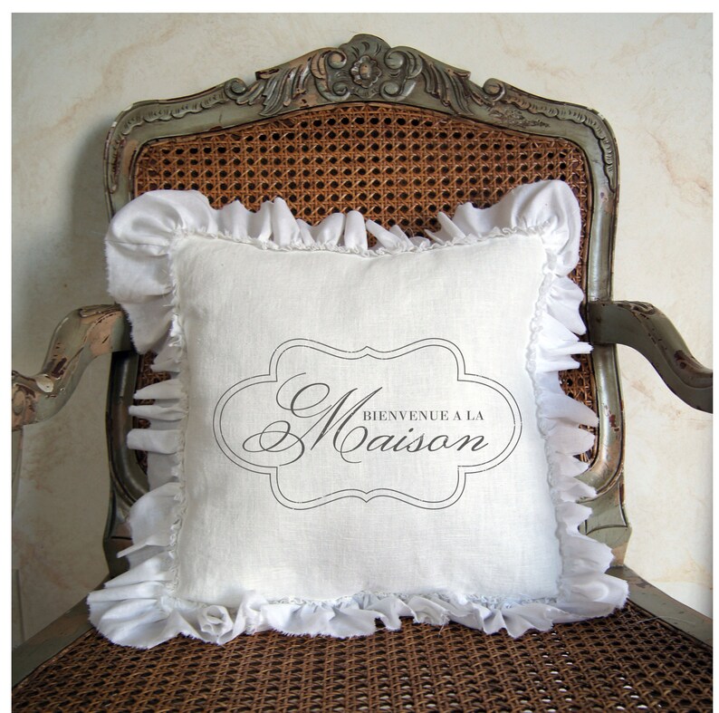 French Country Maison Pillow. Vintage French Pillow. French French Country Maison Pillow. Vintage French Pillow. French
