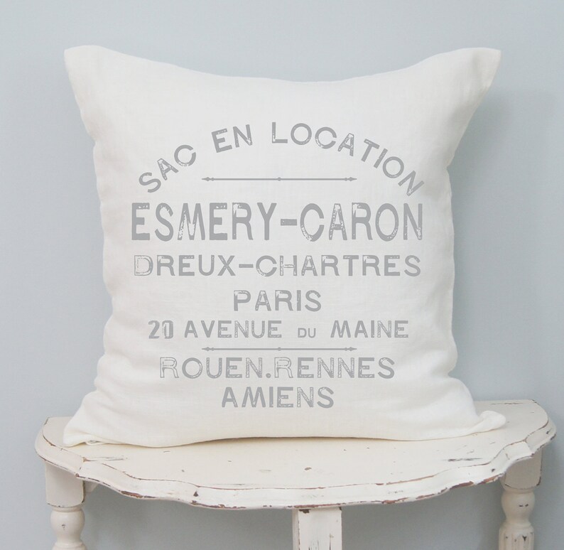 French Farmhouse Grain Sack Pillow Cover Shabby French Etsy