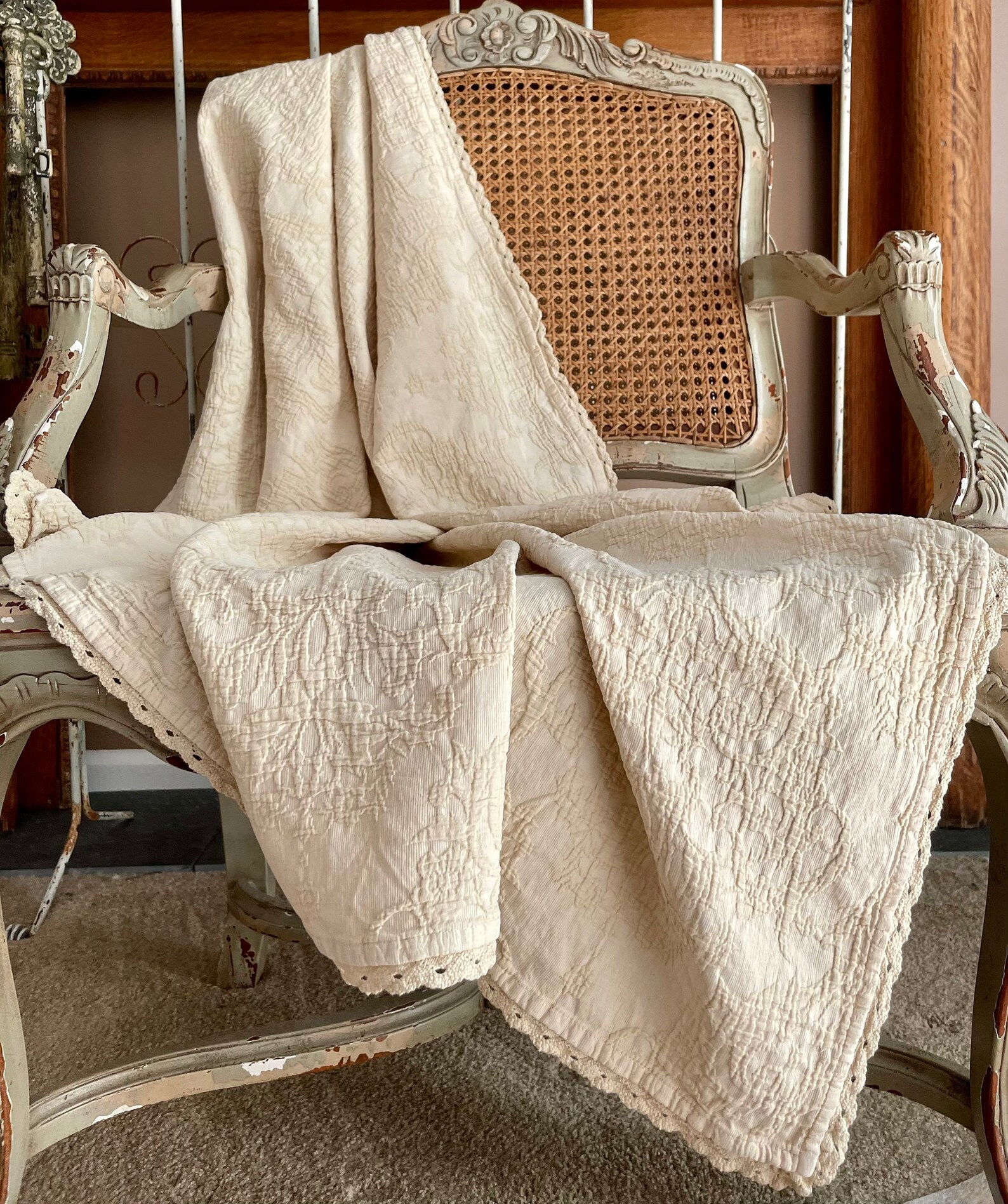 Light Mustard Matelasse Summer Throw Blanket Shabby Farmhouse Etsy