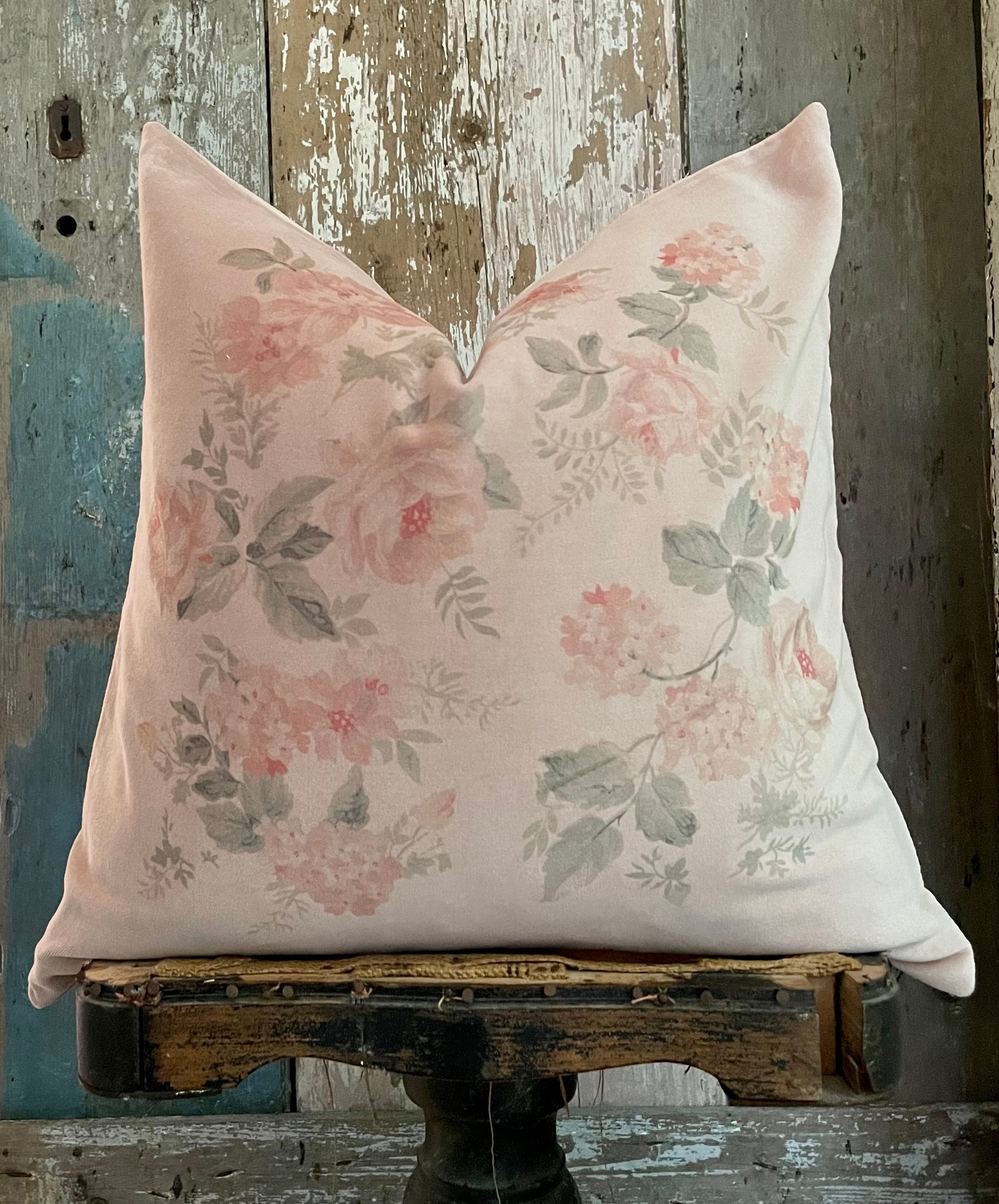 Pink floral pillow hotsell