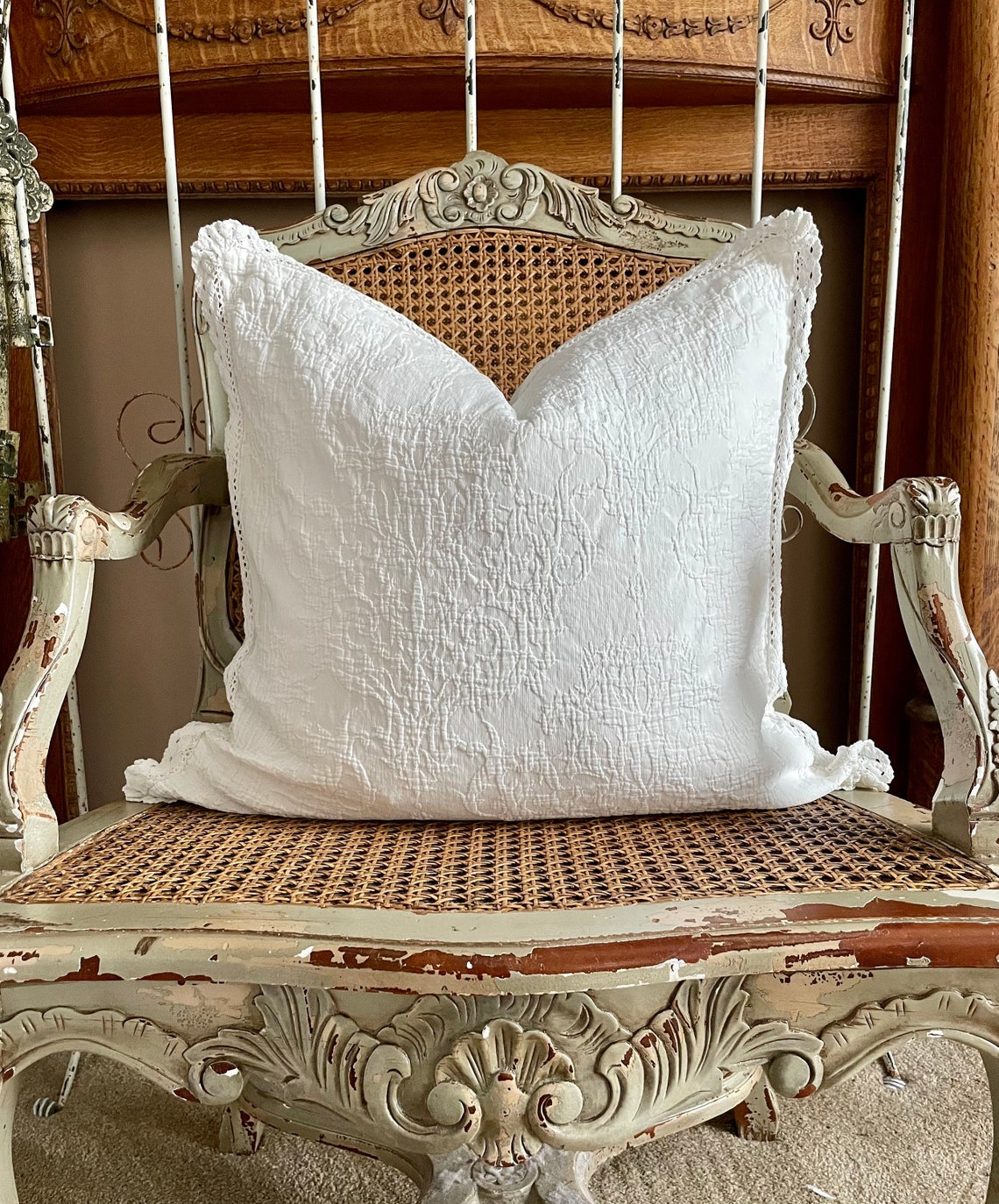 Cream Matelasse Pillow Cover Off White Cottage Chic Pillow Etsy