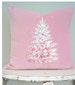 Pink Christmas Tree Velvet Pillow Cover, Shabby Cottage Chic Holiday Decor, Farmhouse Kitcsh. 