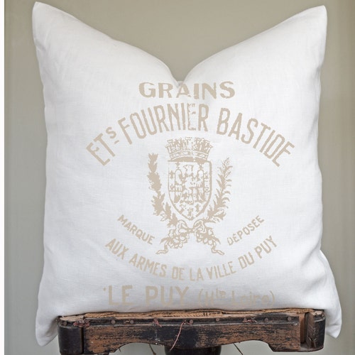 Farmhouse Grain Sack Pillow Cover French Farmhouse Vintage Etsy