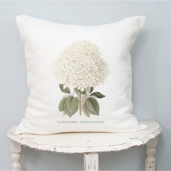 White Hydrangea Long Pillow main image 1