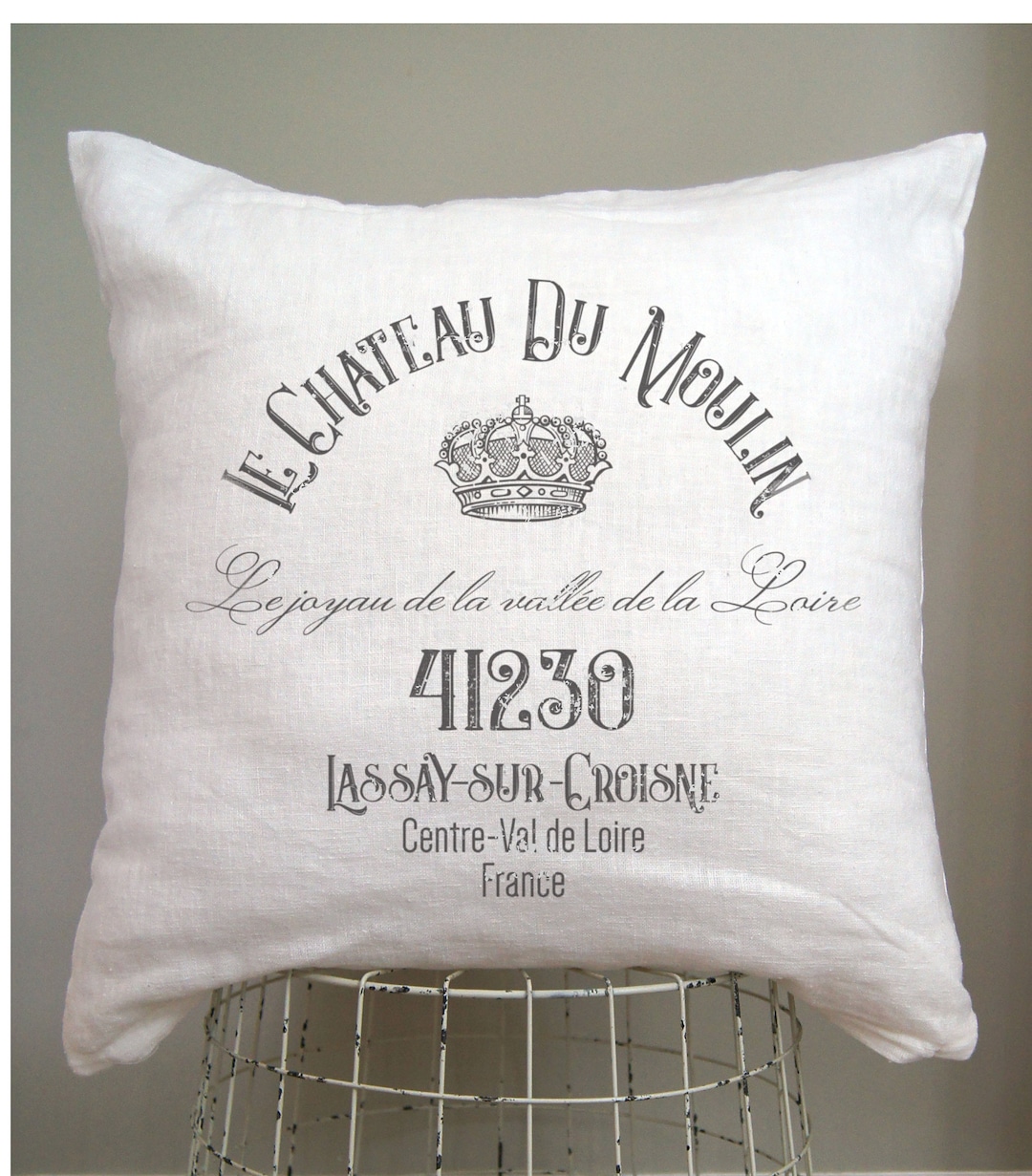 Crown Pillow Cover. Shabby French Country Pillow Cover. - Etsy