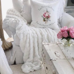 French Ruffle Pillow Cover, Personalized Gift for Mom, French Country Pillow Cover. Shabby Antiques, Cottage Chic. image 4