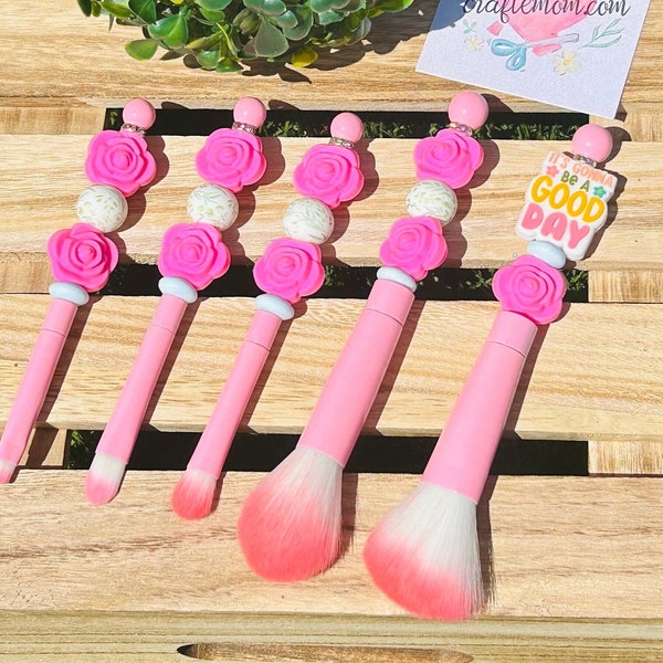 It's Gonna Be A Good Day Floral Beaded Makeup Brushes Set