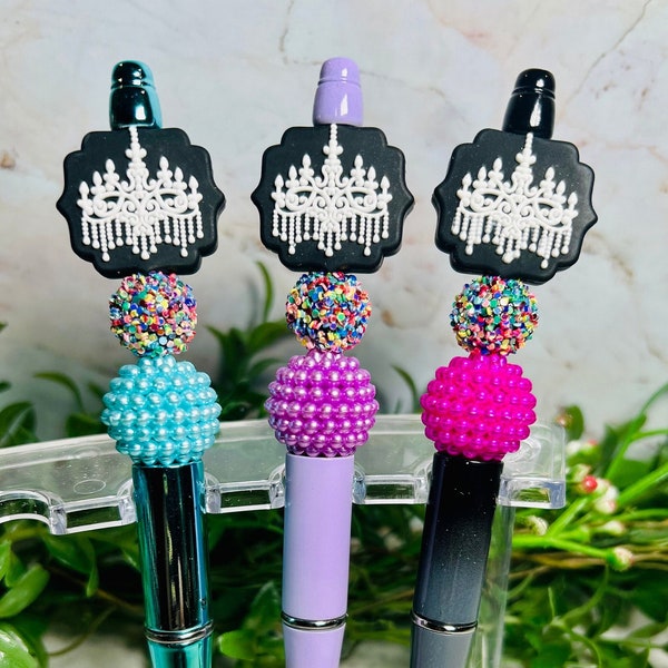 Sophisticated Beaded Pens - Choose Your Elegant Variation with French Chandelier, Pearl, and Glittery Beads