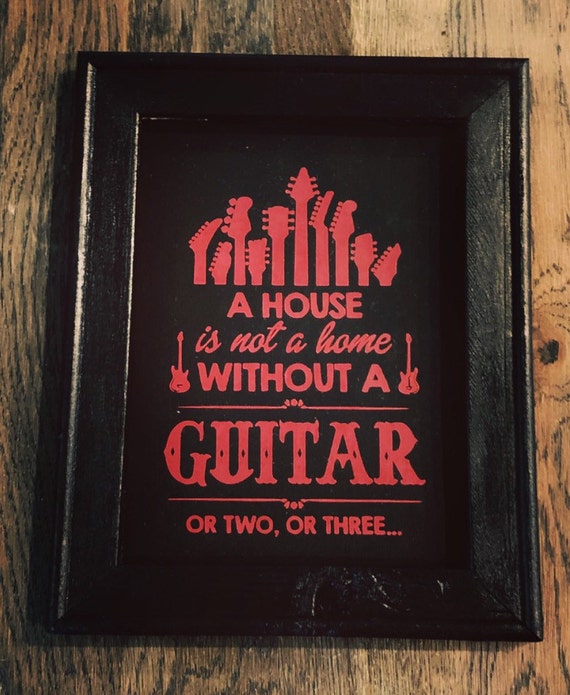 Guitar Sign Home Decor Music Room Etsy