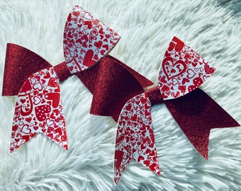 Valentine Red Hearts Hair bow Hair clip