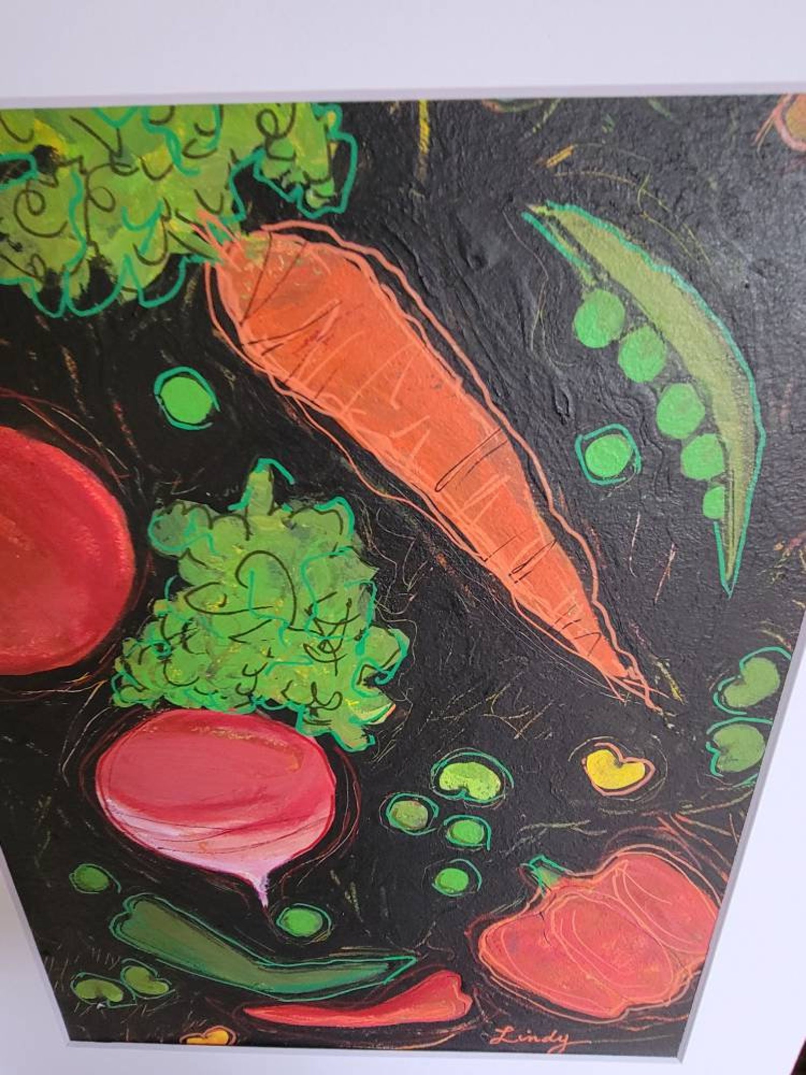 Art painting collage Mixed Vegetables mixed media abstract Etsy