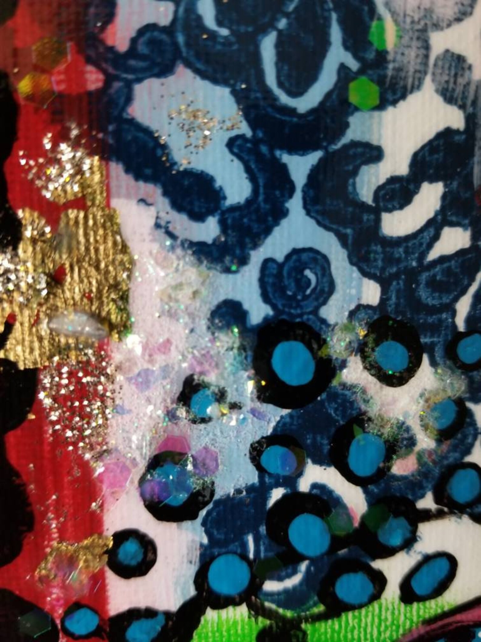 Art Painting, Delilah and Jezebel, Mixed Media Abstract, Stretched