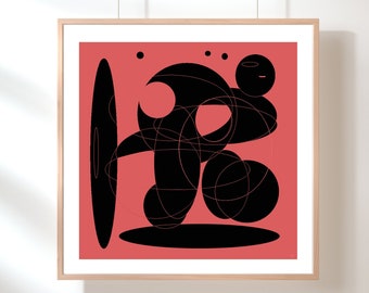 Björkian- abstract art print , home decor art, pixel art, original art print, archival print quality, 12"x12"