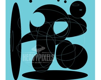 Björkian- abstract art print , bjork, home decor art, pixel art, original art print, archival print quality, 12"x12"