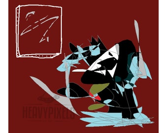 Picasso Fiasco - abstract art print, fine art prints, art print, 12"x12", picasso, rag paper