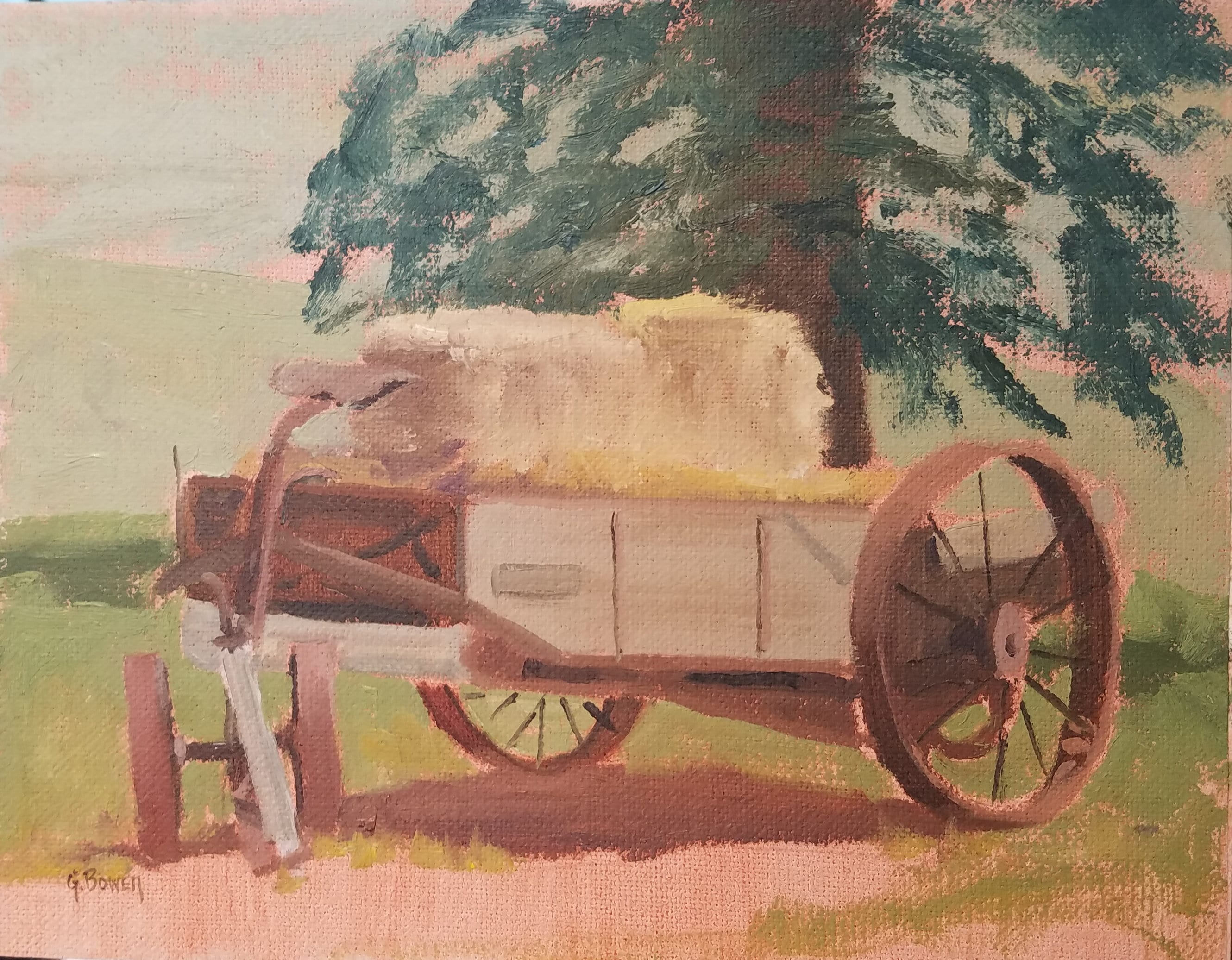 Original Oil Painting Wagon Study Etsy