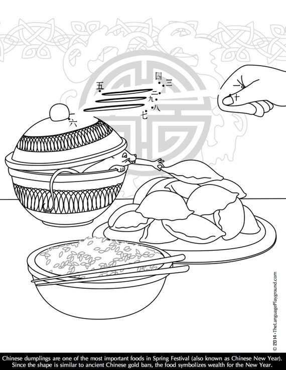 Chinese Food Coloring Pages