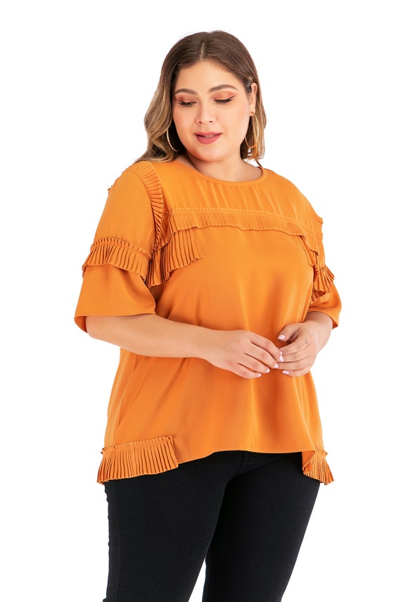 豪奢な Pleated Top Pleat Design Blouse Pleats - Etsy シャツ/ブラウス(長袖/七分)