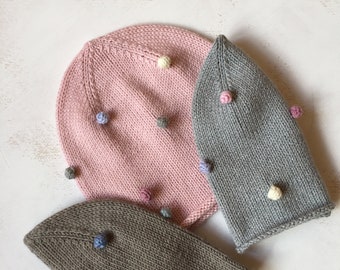 Beanie Jerseymütze Übergangsmütze Rosa Handmade