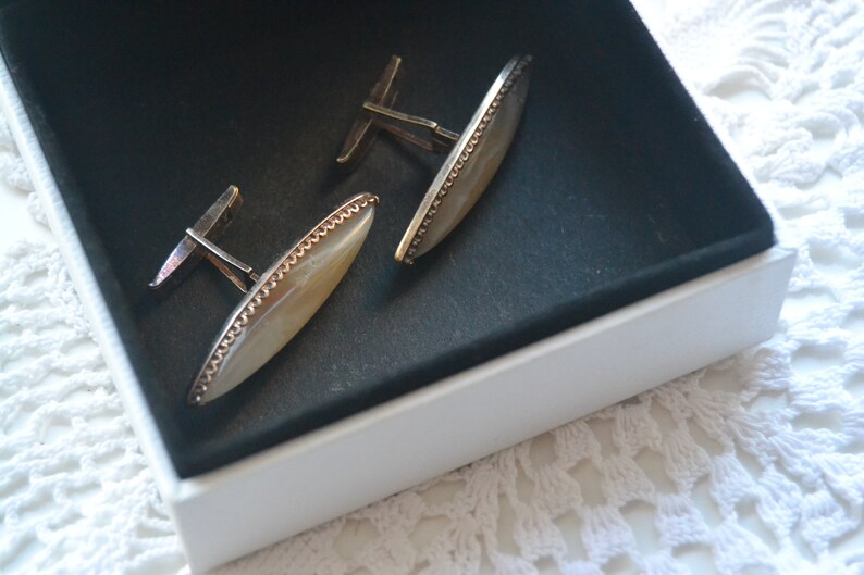 Soviet vintage sterling silver cufflinks Boutons de manchette Russian Natural agate cufflinks Sterling cufflinks,Russian silver jewelry