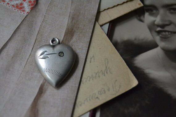 Early Soviet era antique heart-shaped silver char… - image 2